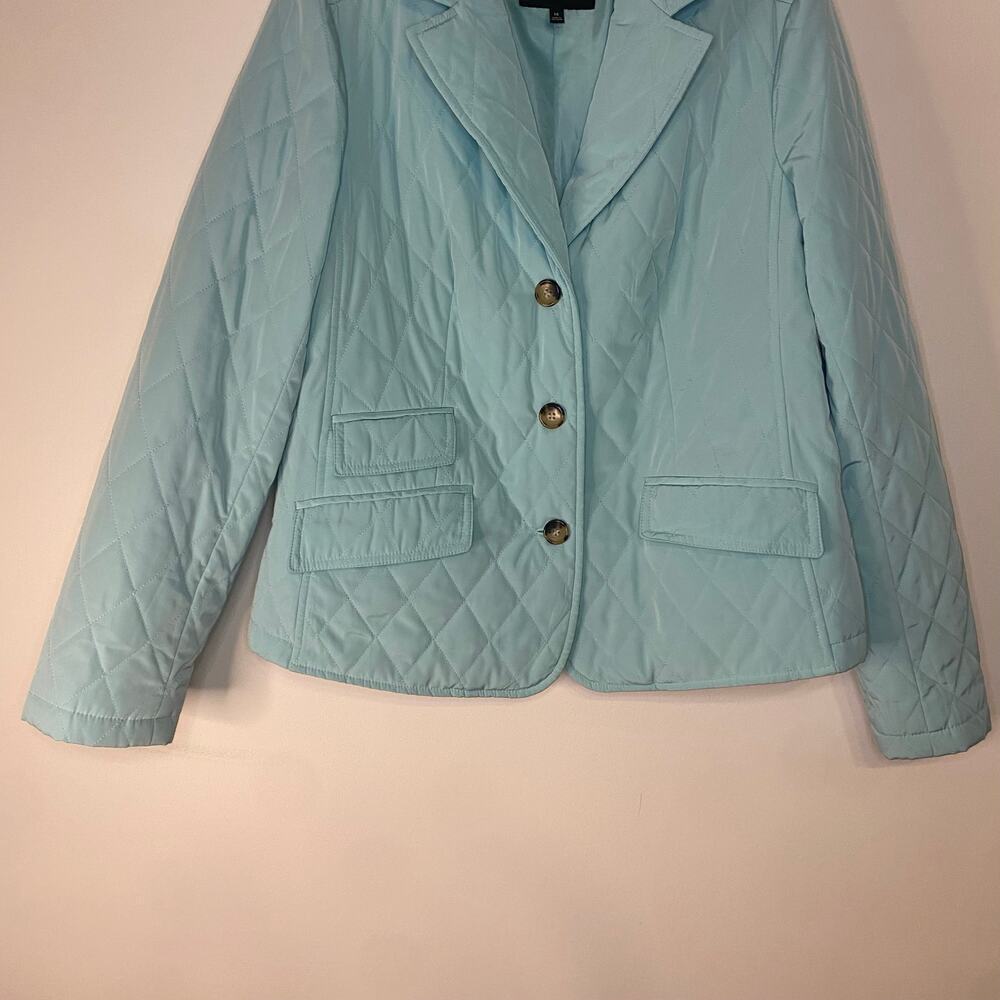 Talbots Quilted Teal Button Down Minimalistic Spr… - image 4